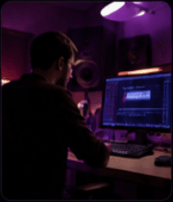Artist working in a studio